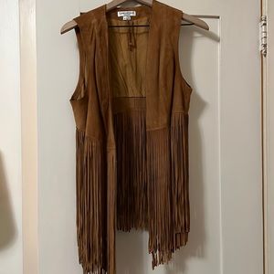 Genuine leather Suede fringe vest